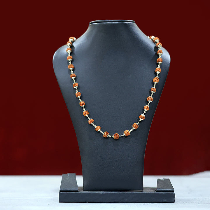 Rudraksha Mala With Silver Cappings