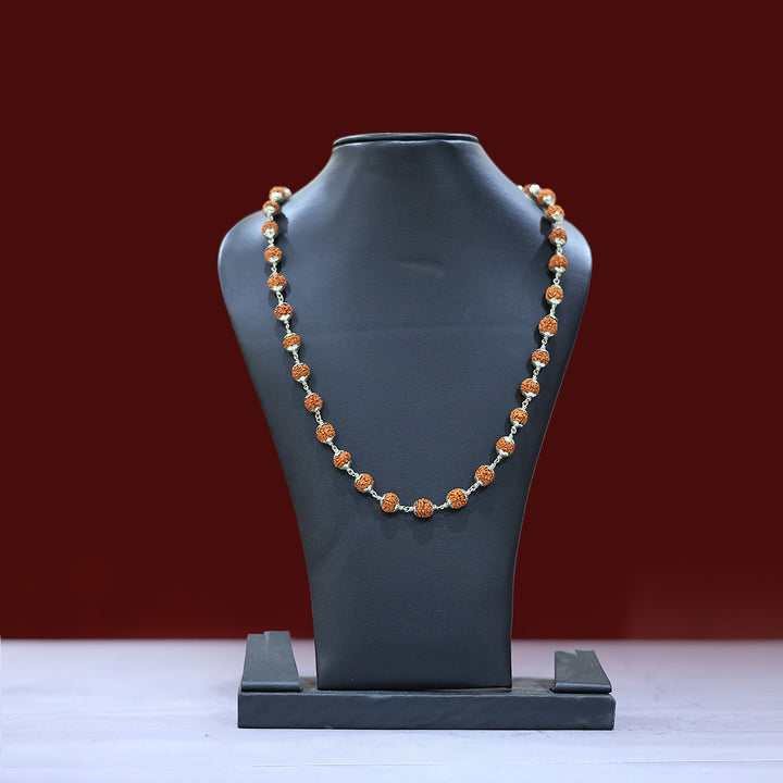 Rudraksha Mala With Silver Cappings