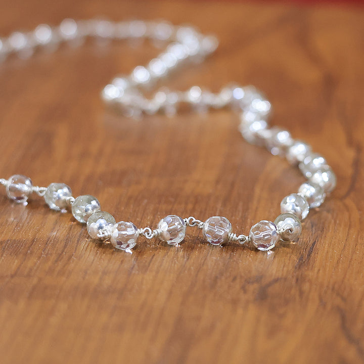 Spadikam Mala with  Silver Cappings
