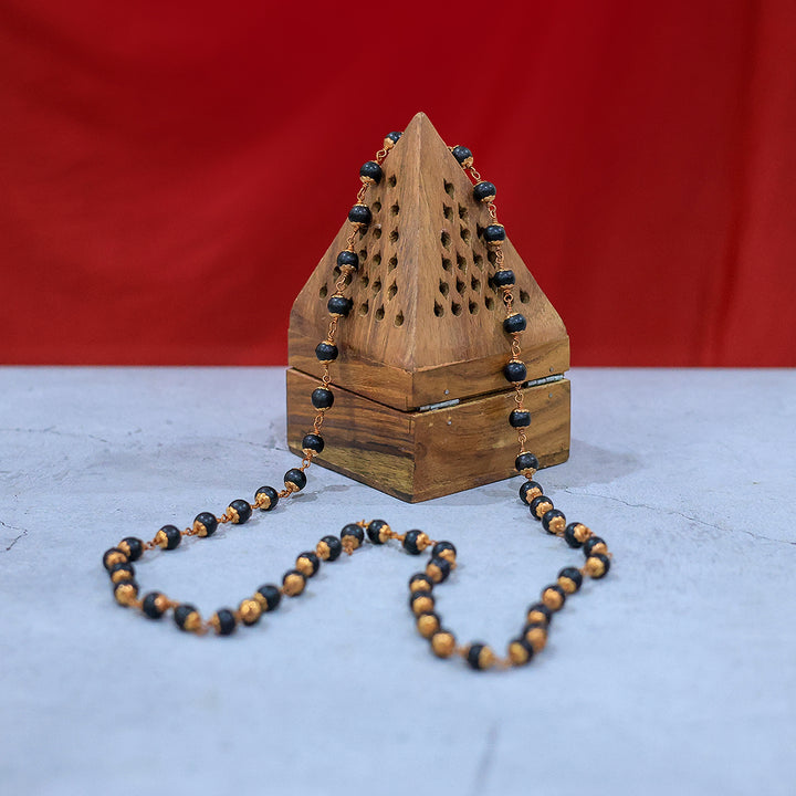Karungali Mala-copper wire 8mm beads with cup