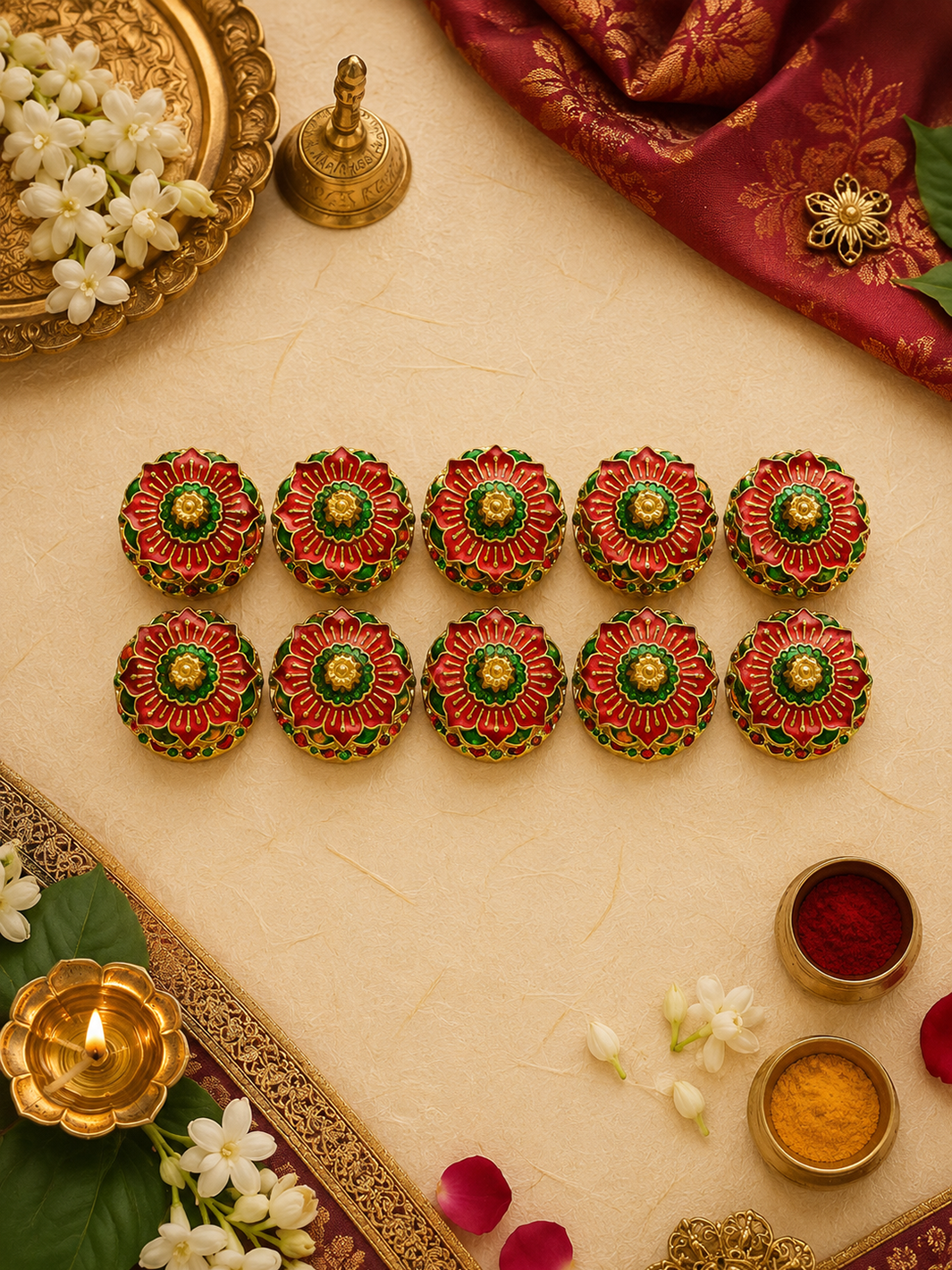 Kumkum Holder Dabbi Set of 10