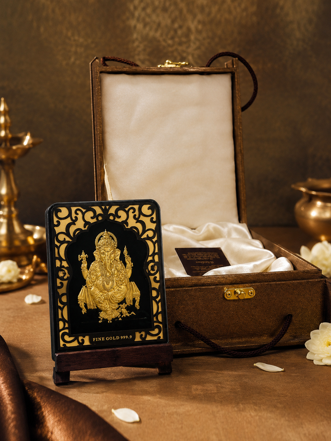 24K Gold Foil Lord Ganesha Premium Frame | Elegant Gift & Divine Home Décor