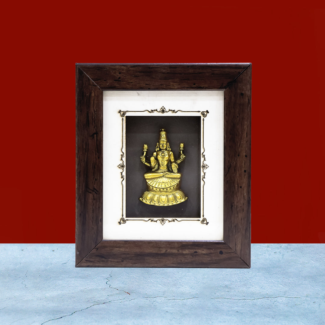 6" Lakshmi Wooden Frame | Divine Prosperity