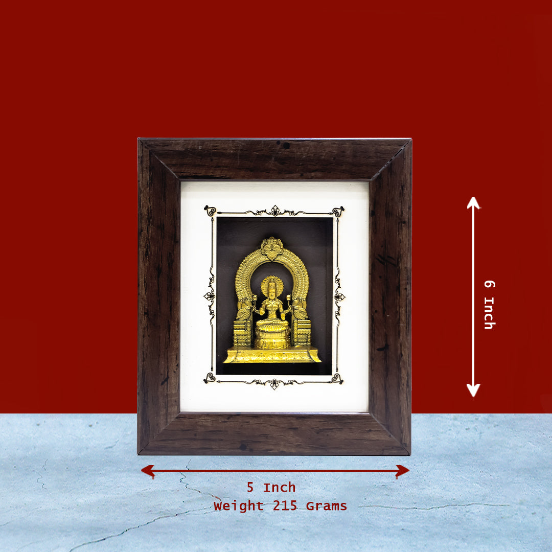 6" Lakshmi with arch Wooden Frame | Divine Grace for Your Home