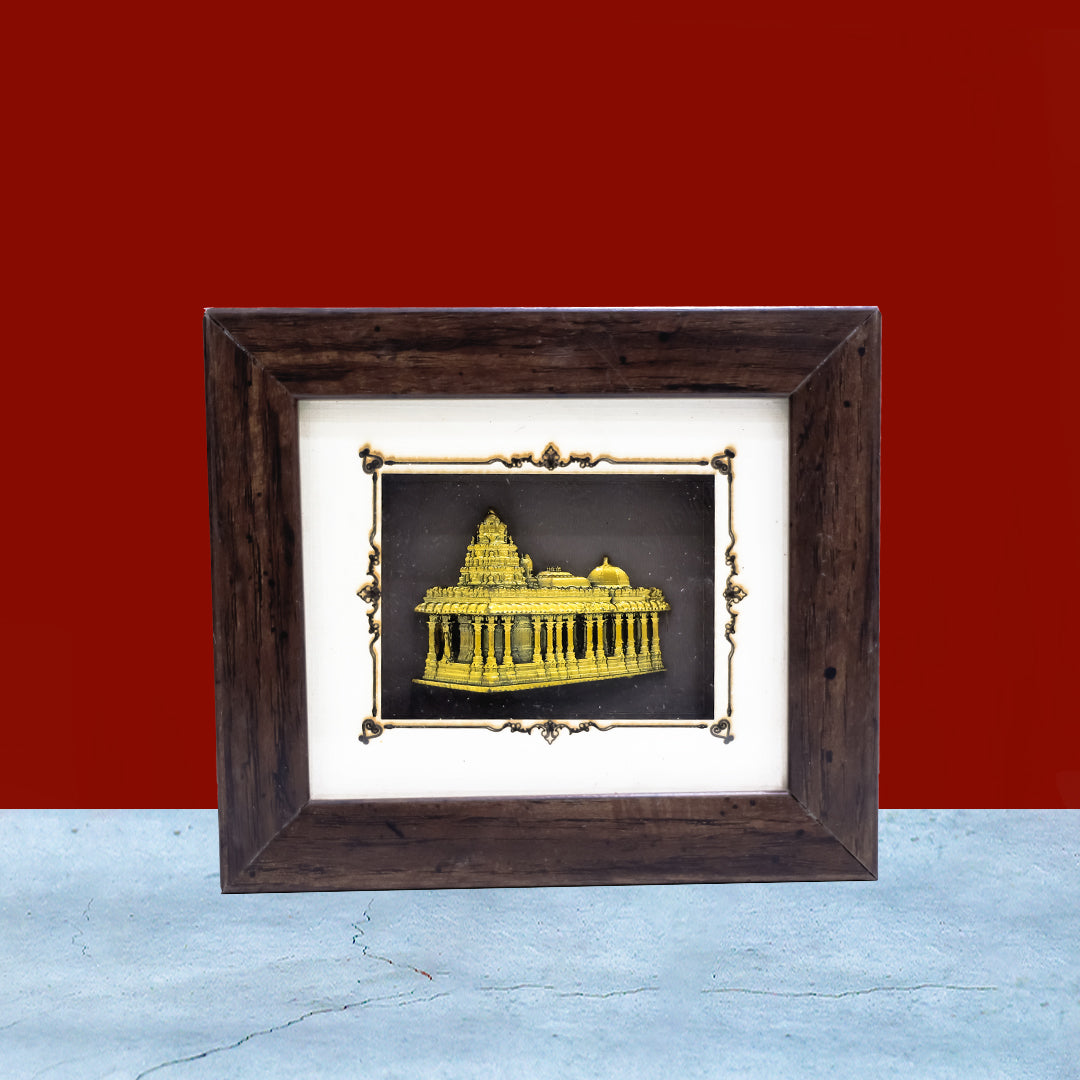6" Golden Temple Wooden Frame | Sacred Elegance for Your Home