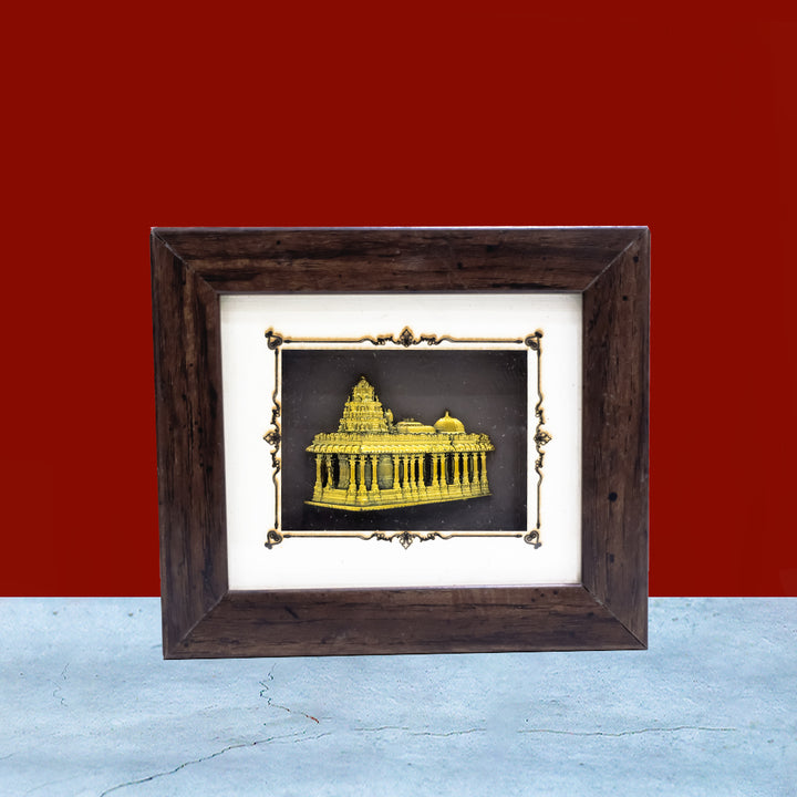 6" Golden Temple Wooden Frame | Sacred Elegance for Your Home