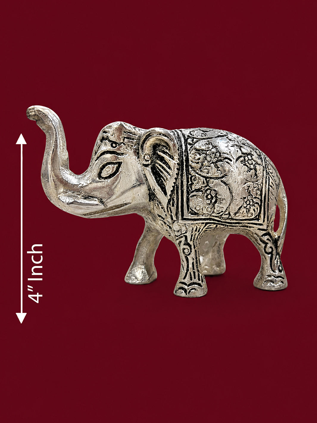Metal Elephant Family Showpiece – Set of 3 Trunk Up Elephant Figurines