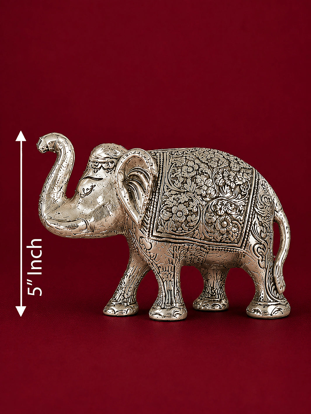 Metal Elephant Family Showpiece – Set of 3 Trunk Up Elephant Figurines