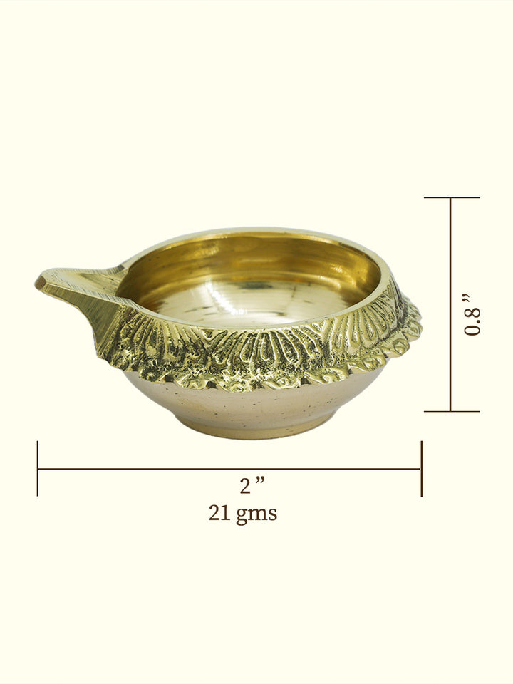 2.5" Wide Brass Kubera Deepam (Pack Of 6)