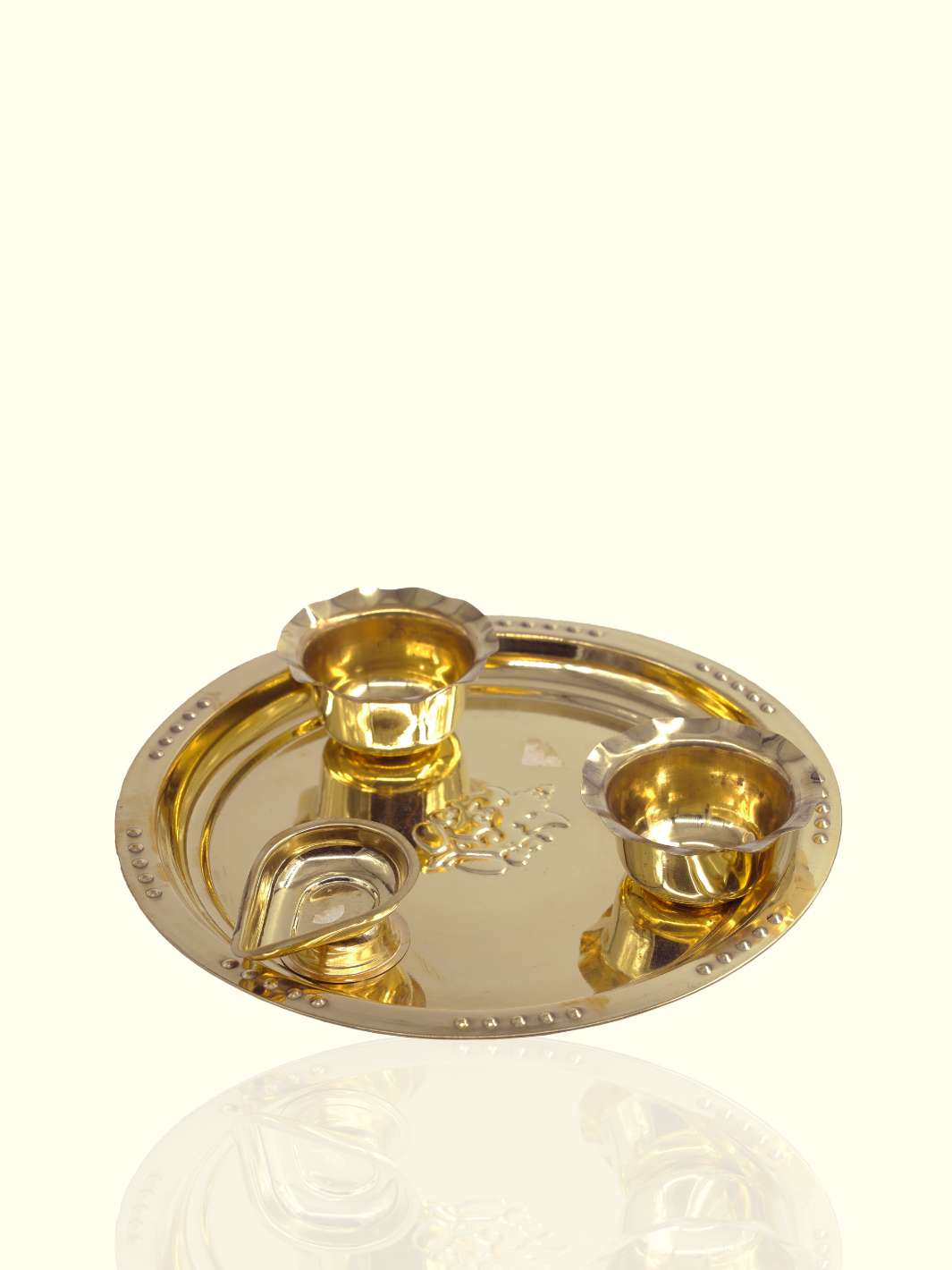 Brass Puja set with Deepa and Two Bowls - Sripuram Store