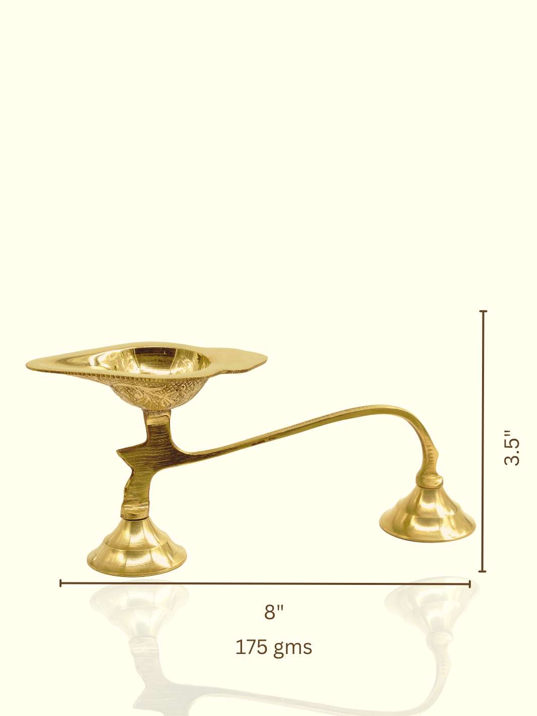 8" Brass Spoon Shape Aarthi - Sripuram Store
