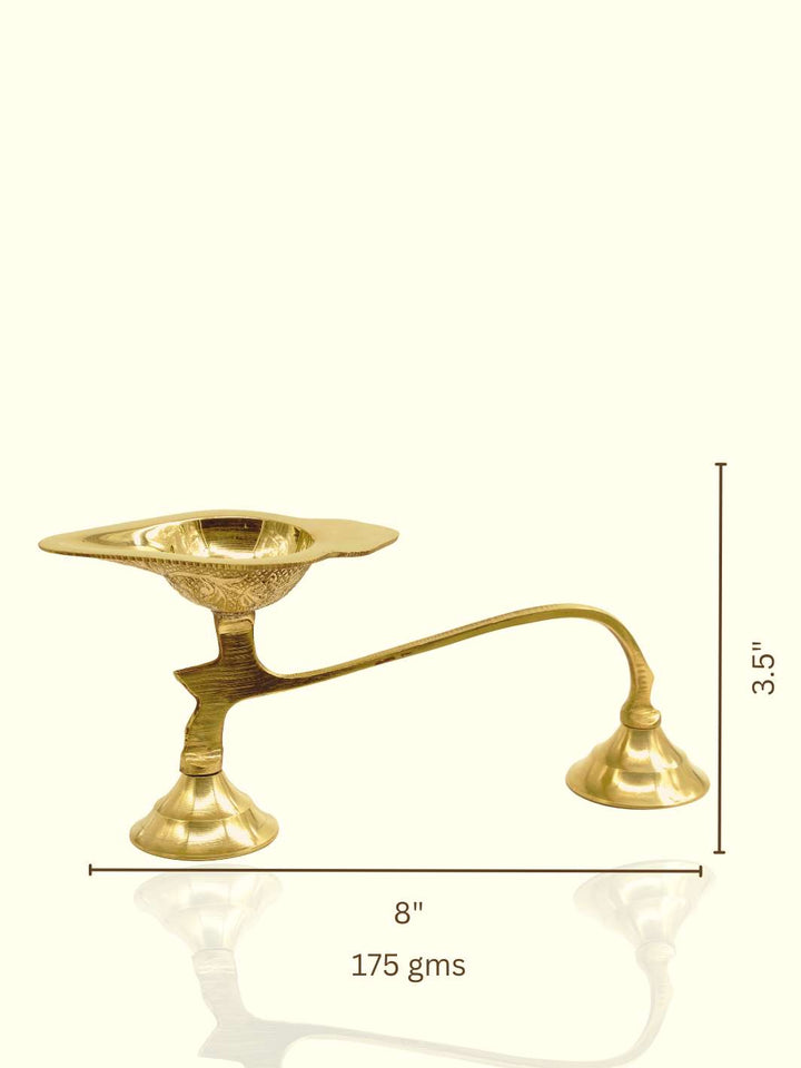 8" Brass Spoon Shape Aarthi - Sripuram Store