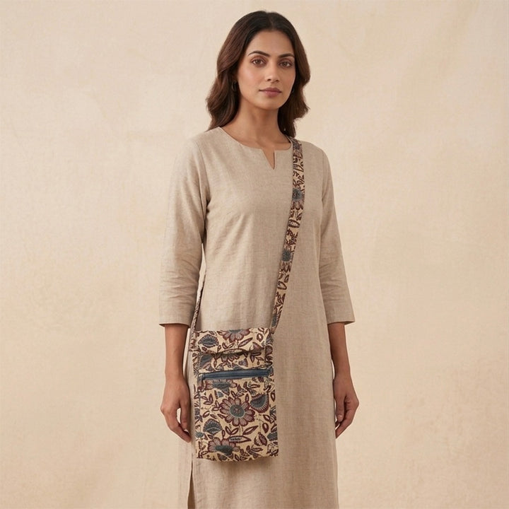 Maroon Ethnic Floral Paisley Sling Bag