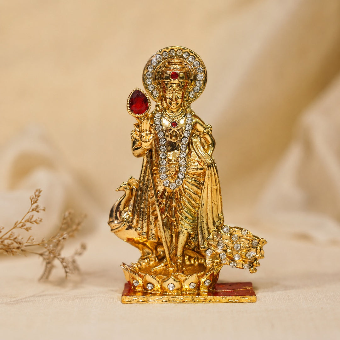 3.5" Lord Murugan Idol – Lord Kartikeya Car Dashboard