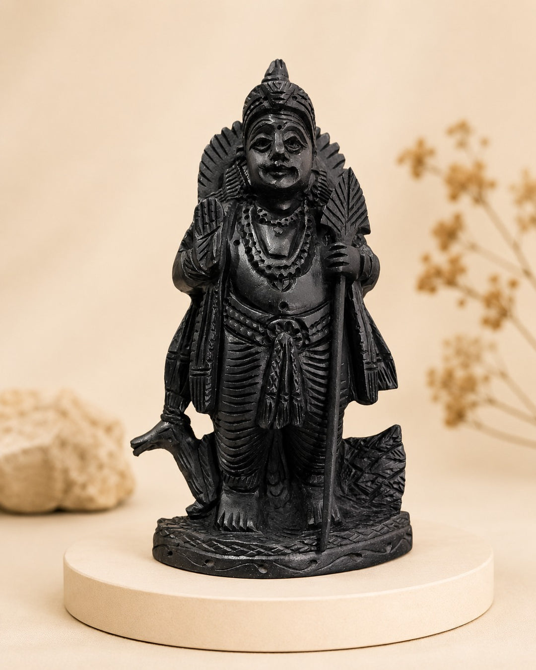 Hand-Sculpted Karungali Wood Lord Murugan