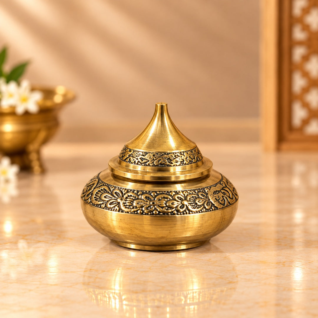 1.5" Brass Kumkum Box