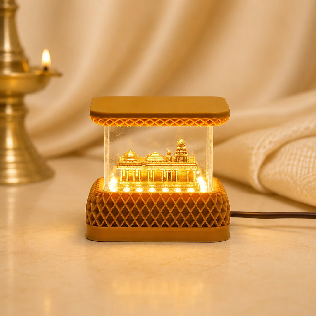 LED 3D Sripuram Golden Temple Lamp
