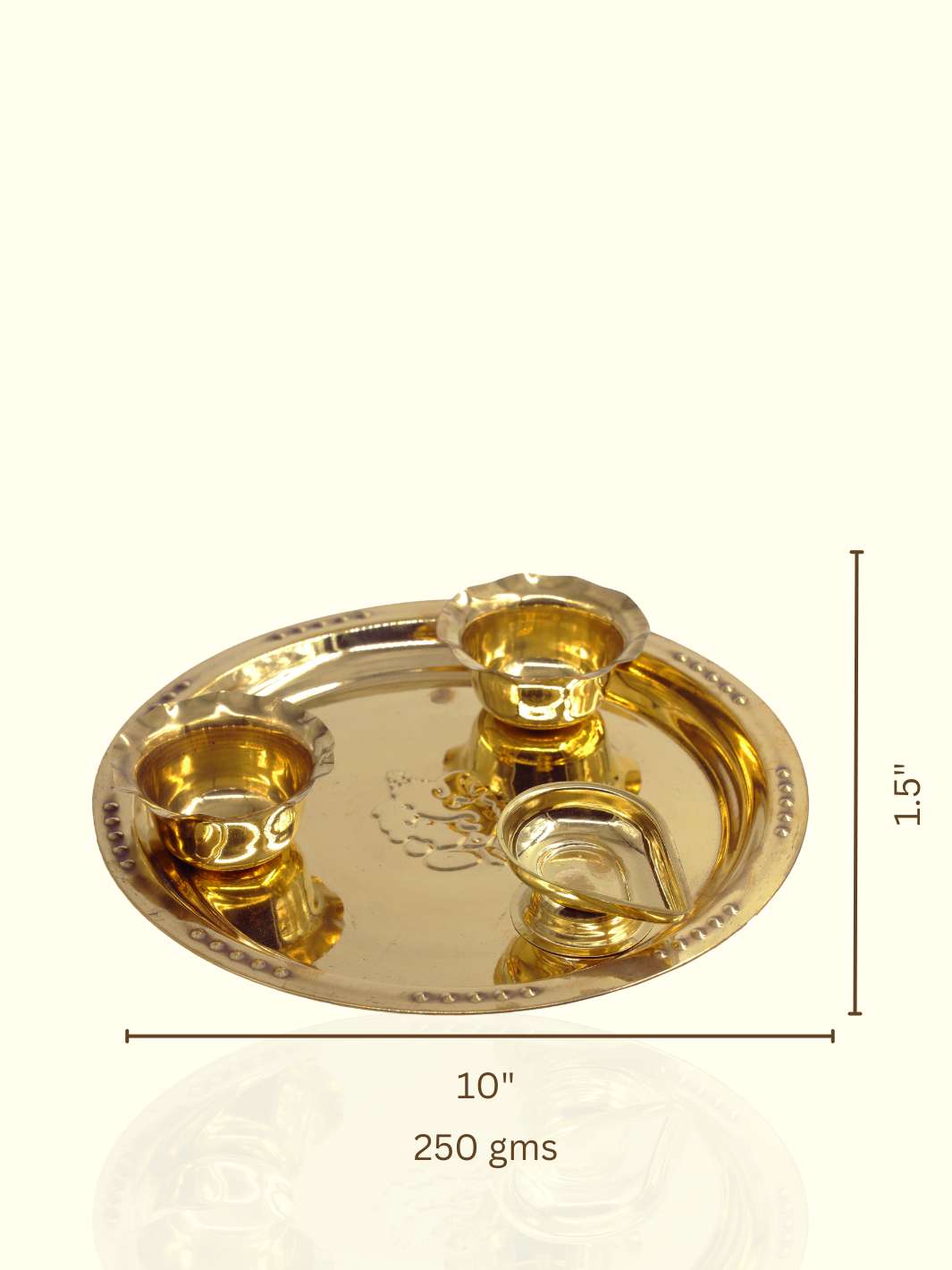 Brass Puja set with Deepa and Two Bowls - Sripuram Store